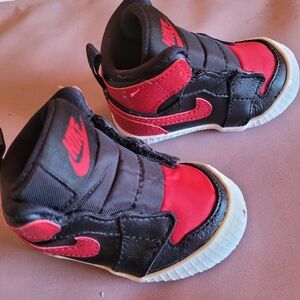 Nike Baby Black and Red High-Top Sneakers (Crib Bootie)